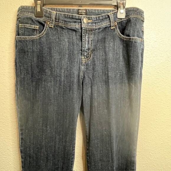 Nicole Miller Size 12 Mid Rise Bootcut Embroidered Pockets Dk Wash Jeans - Picture 10 of 12